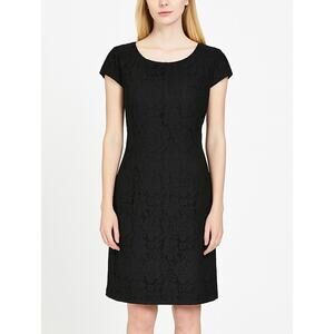 J. Crew Lace Overlay Dress Black Short Sleeve 22156 Size 8